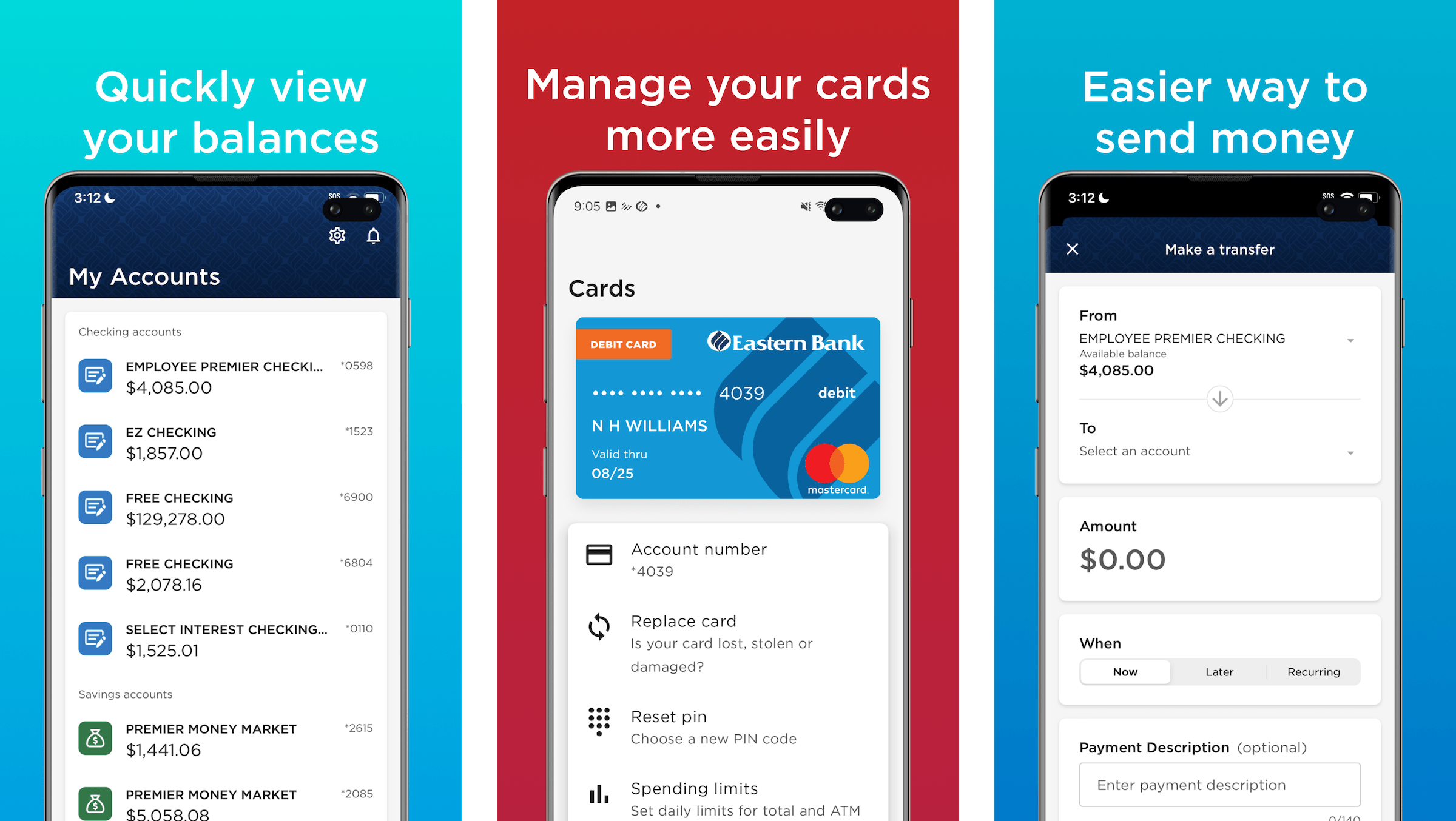 Eastern Bank mobile banking application